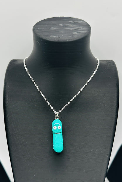 Pickle Rick Earing & Necklace Set - Tickles, the Articulated Pickle