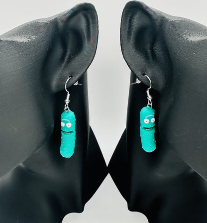Pickle Rick Earing & Necklace Set - Tickles, the Articulated Pickle
