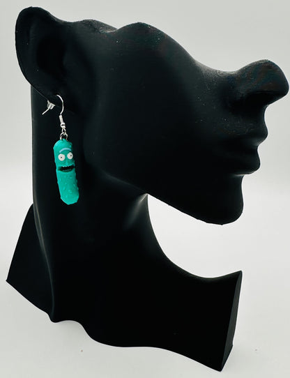 Pickle Rick Earing & Necklace Set - Tickles, the Articulated Pickle