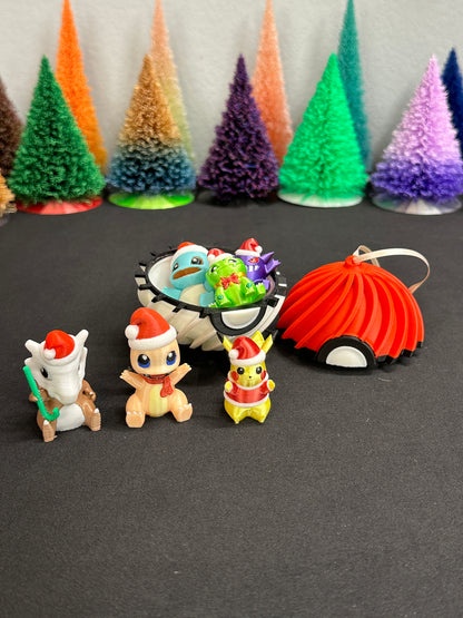 Pokemon Ornament w/ 3 Random Minis