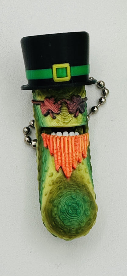 Lucky Irish Leprechaun Pickle Keychain Pot-o-Gold
