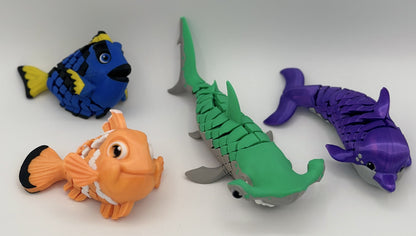 Seascape Fish Dual-Fidget Refrigerator Magnets - 2 Fidget Toys and Fridge Magnets in 1