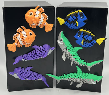 Seascape Fish Dual-Fidget Refrigerator Magnets - 2 Fidget Toys and Fridge Magnets in 1