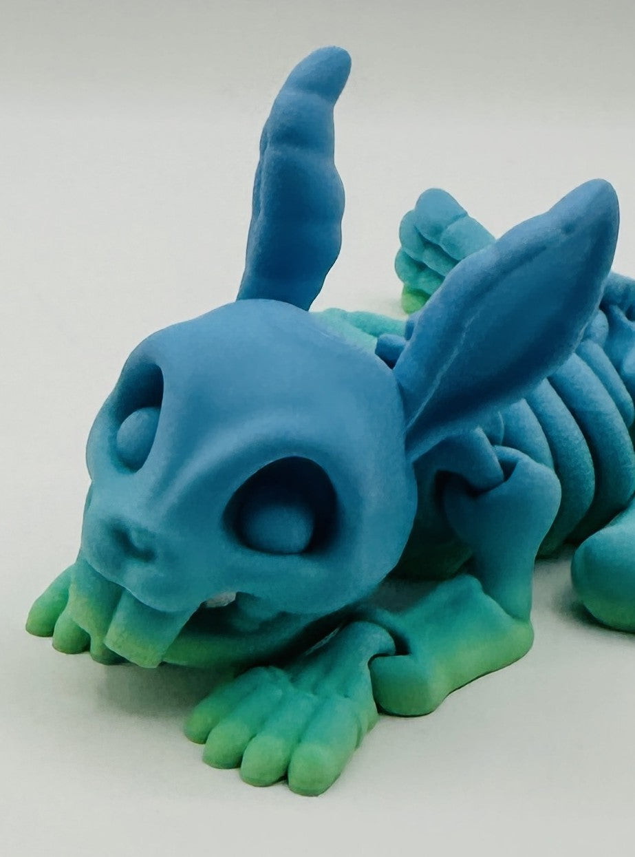 Skeleton Bunny, 6" Articulated Flexi Pet