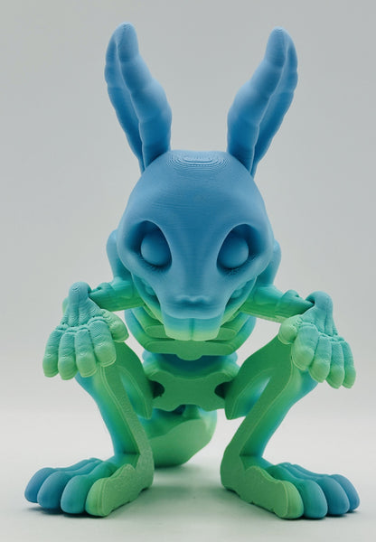 Skeleton Bunny, 6" Articulated Flexi Pet