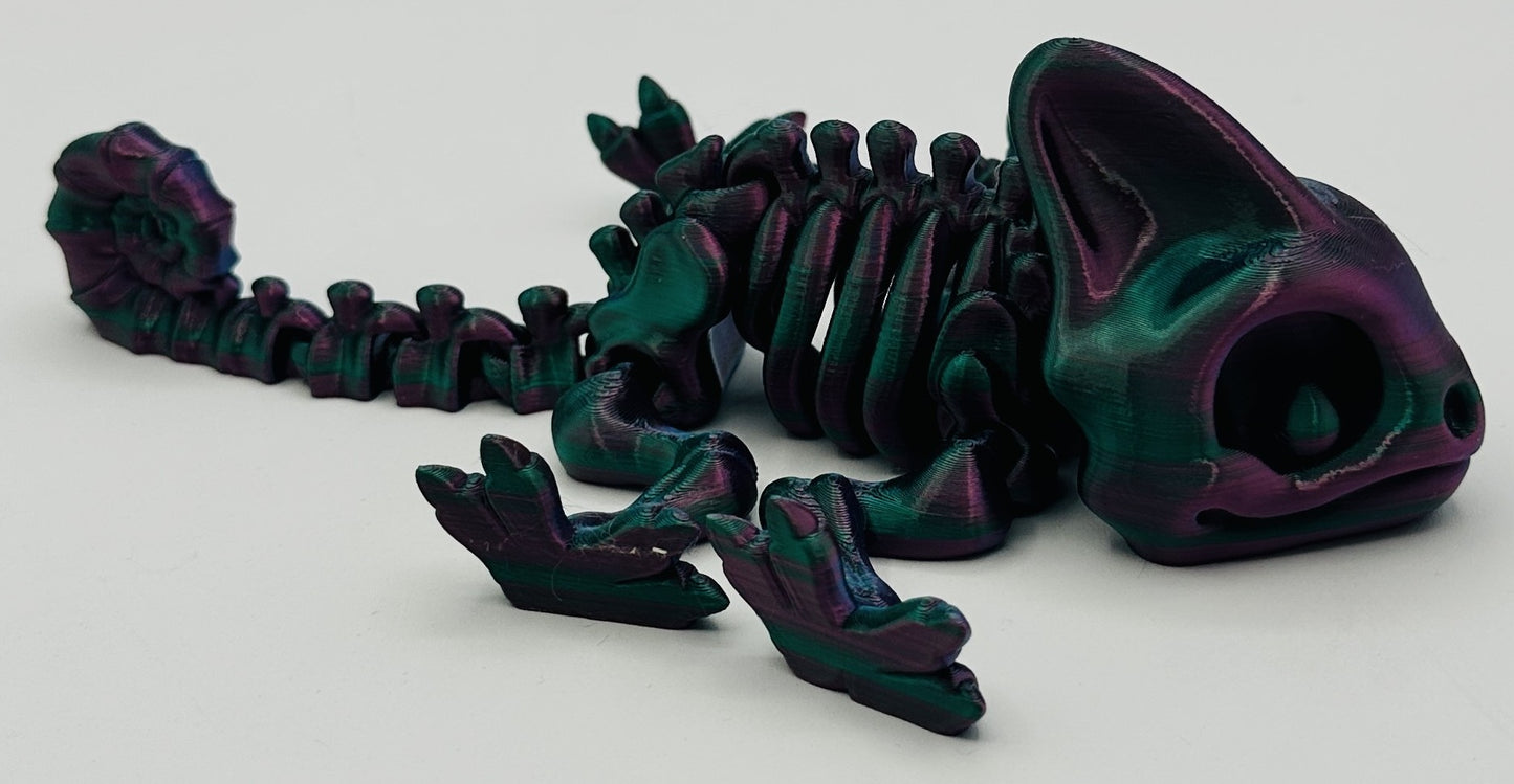 Skeleton Chameleon, 8" Articulated Flexi Pet