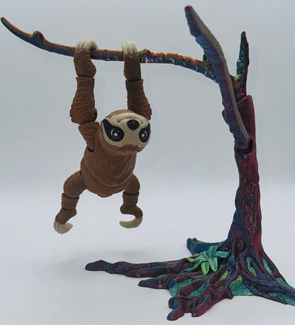 Sloth, Flexi Pet with Shimmering Tree Stand