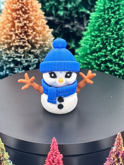 Snowman w/ Beanie Hat - Cute Articulating Mini Figure