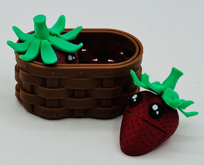 Strawberry Basket - Happy Articulated Berries with Basket