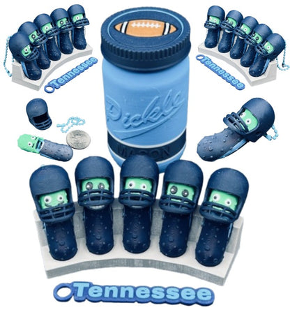 American Division: Football Player Pickle Keychains - 5-Pack Jar - Tickles, the Articulated Pickle