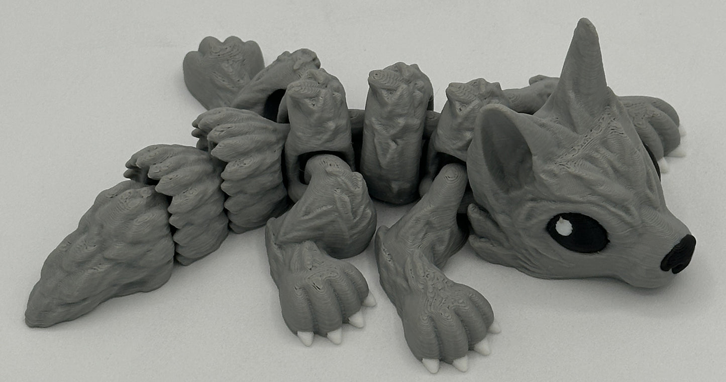 Wolf Pup - 6.5" Flexi Articulated Pet - Multiple Colors