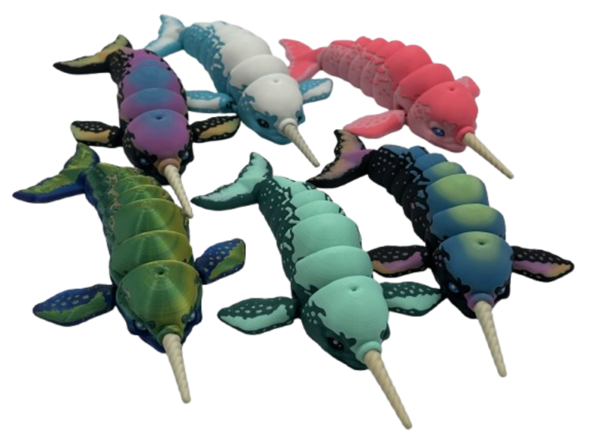 Narwhal - 8.5" Flexi Articulated Pet - Multiple Colors & Rainbows
