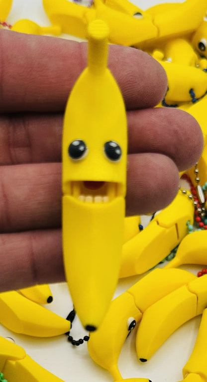 Banana Keychain - Fully articulated keychain, zipper pull, and backpack bling