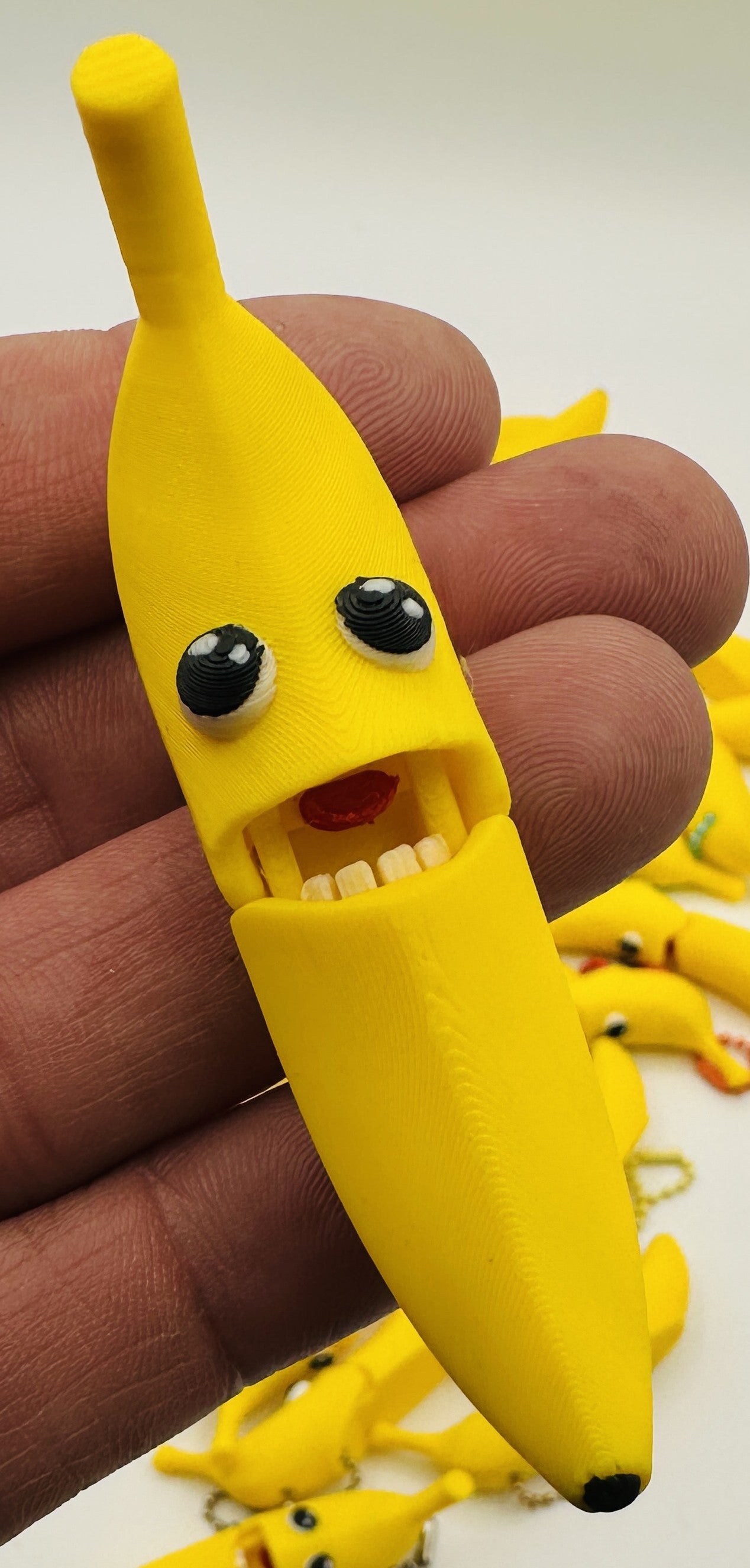 Banana Keychain - Fully articulated keychain, zipper pull, and backpack bling