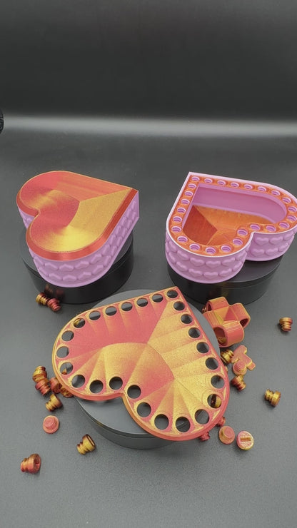 Heart Annoying Gift Box w/ 25 bolts - Golden/Red/Copper & Pink