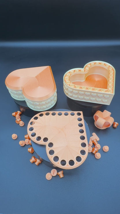 Heart Annoying Gift Box w/ 25 bolts - Orange 2-Tone