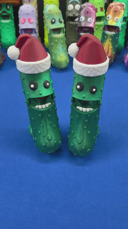Santa Pickle - 7" Articulated Tickle Pickle with Butt stand