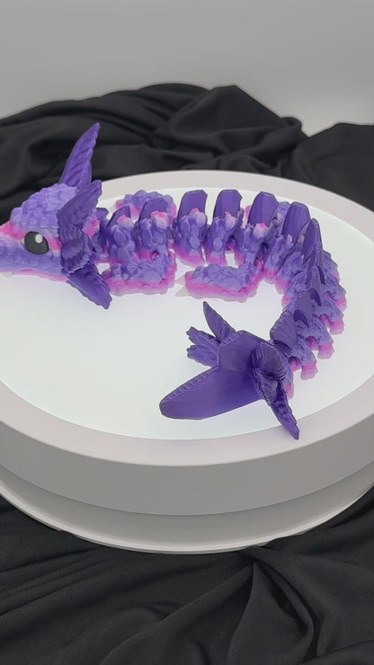 Baby Axolotl Dragon - 11" Purple Rainbow