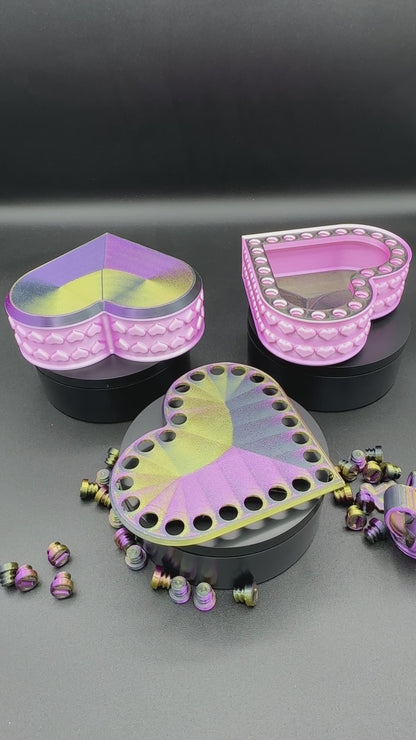 Heart Annoying Gift Box w/ 25 bolts - Purple/Gold/Black & Pink