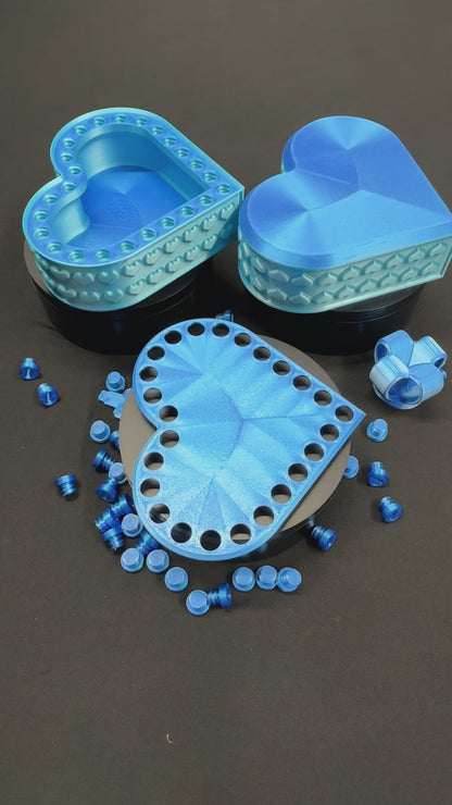 Heart Annoying Gift Box w/ 25 bolts - Blue 2-Tone