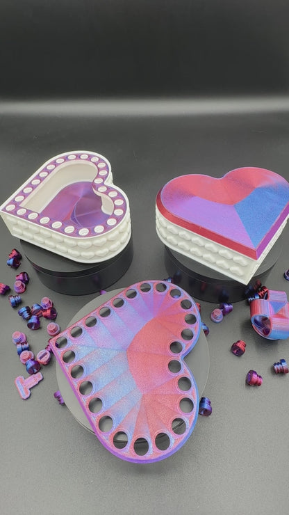 Heart Annoying Gift Box w/ 25 bolts - Blue/Purple/Red & White