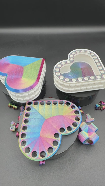 Heart Annoying Gift Box w/ 25 bolts - Red/Yellow/Blue & White
