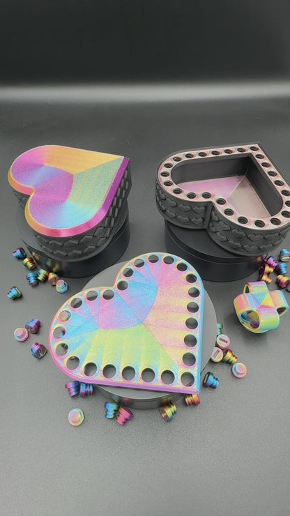 Heart Annoying Gift Box w/ 25 bolts - Golden/Purple/Red/Blue & Black