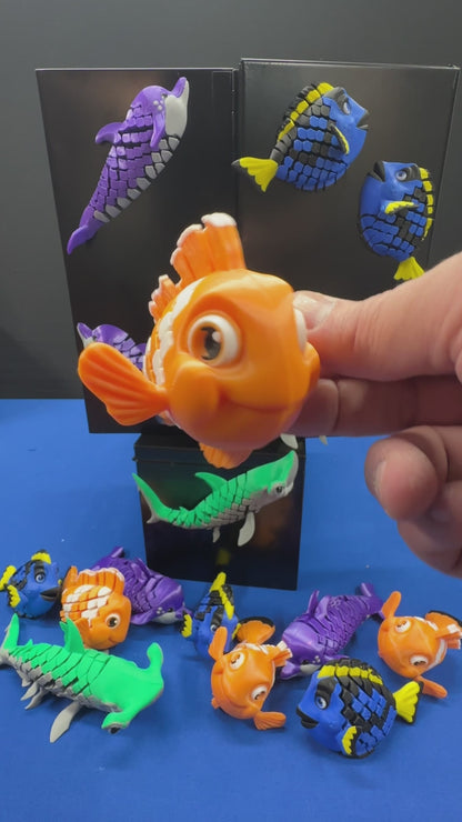 Purple Dolphin Dual-Fidget Refrigerator Magnet