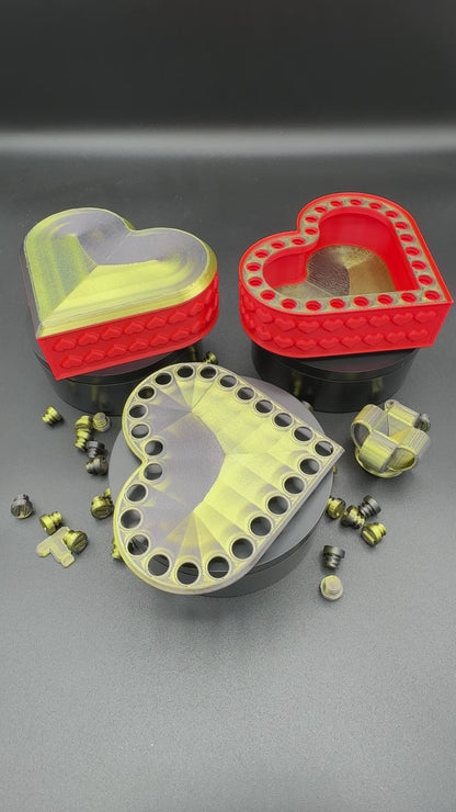 Heart Annoying Gift Box w/ 25 bolts - Black/Golden & Red