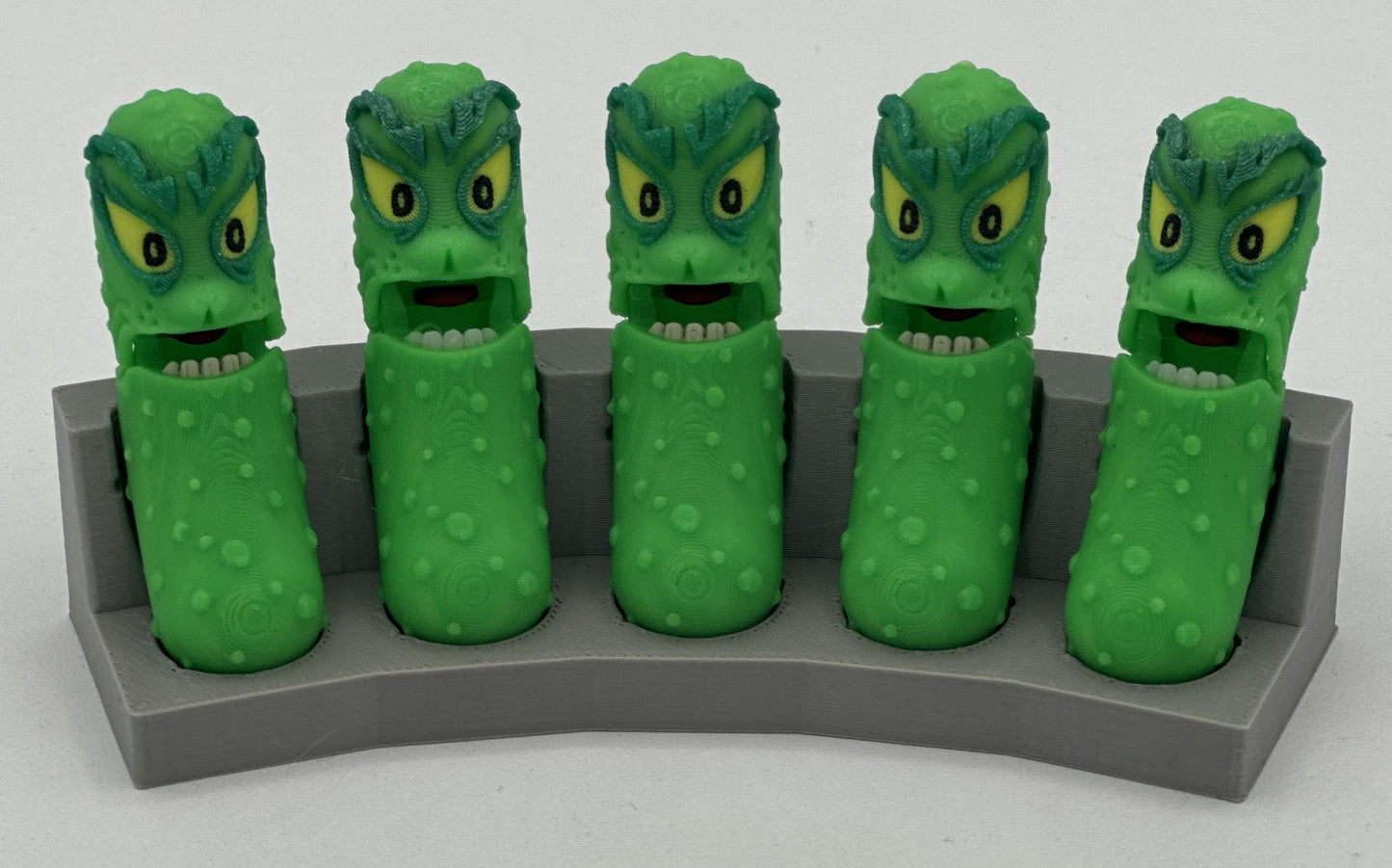 Xmas Pickle Keychains - Tickles, the Articulated Pickle - 5-pack Jar