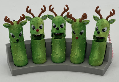 Xmas Pickle Keychains - Tickles, the Articulated Pickle - 5-pack Jar