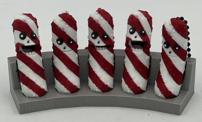 Xmas Pickle Keychains - Tickles, the Articulated Pickle - 5-pack Jar