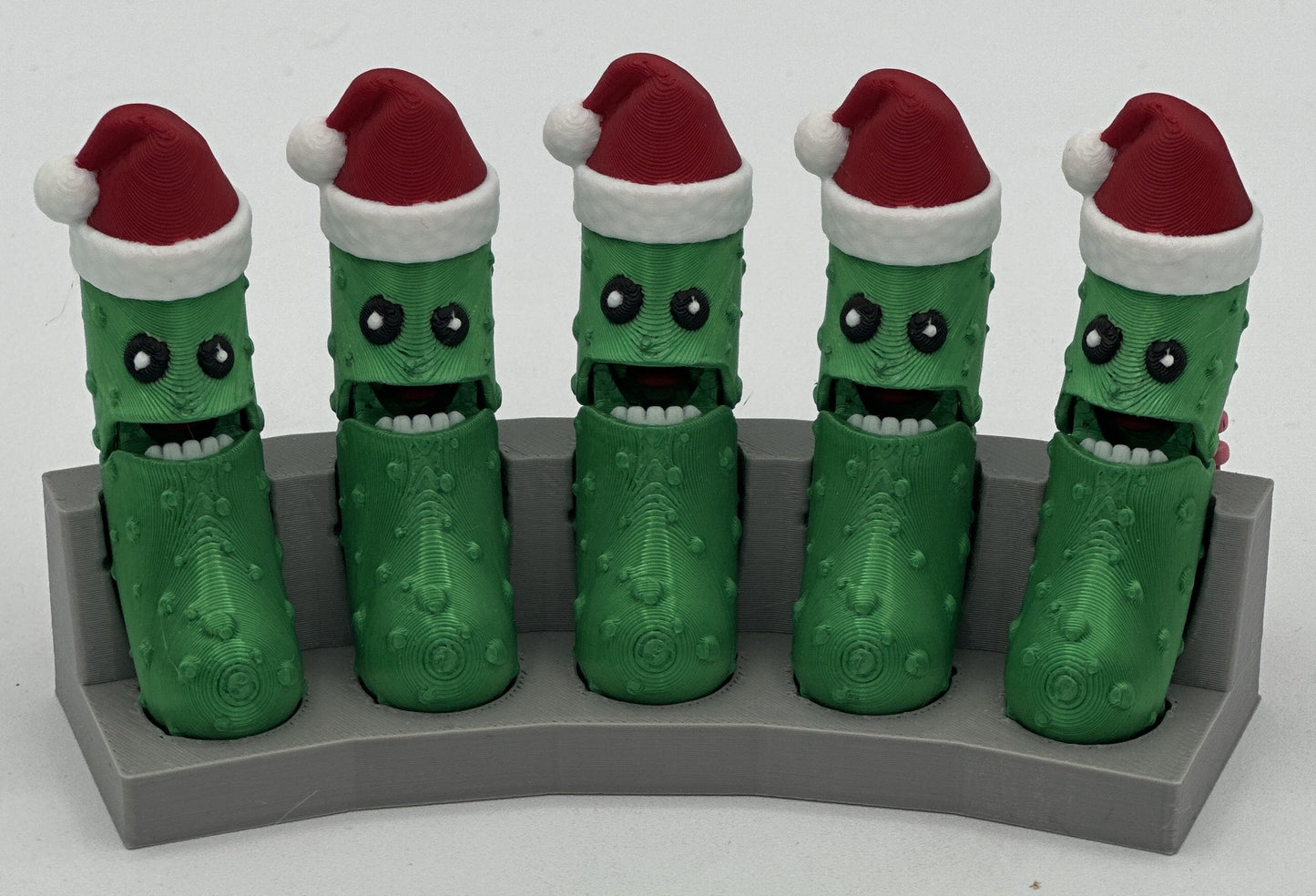 Xmas Pickle Keychains - Tickles, the Articulated Pickle - 5-pack Jar