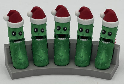 Xmas Pickle Keychains - Tickles, the Articulated Pickle - 5-pack Jar